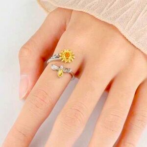925 Sunflower Rotating Ring ( Adjustable)